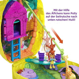 Polly Pocket GKJ64 - Bærbar Pineapple Pocket Box med 8 sjove funktioner, Polly og Purple dukker, 2 tilbehør og klistermærkeark; legetøj til børn fra 4 år og derover Papusi Naty Shop
