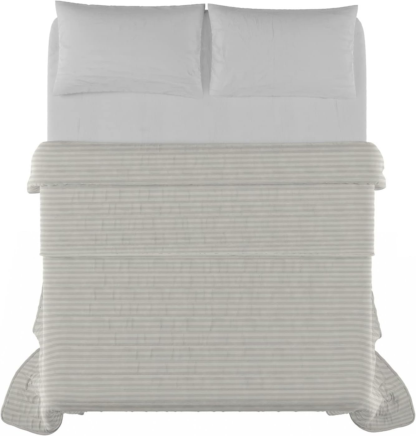 Sommerdyne Satinstriber, polyester, creme, 260X250 Cm Dyner og dyner Naty Shop
