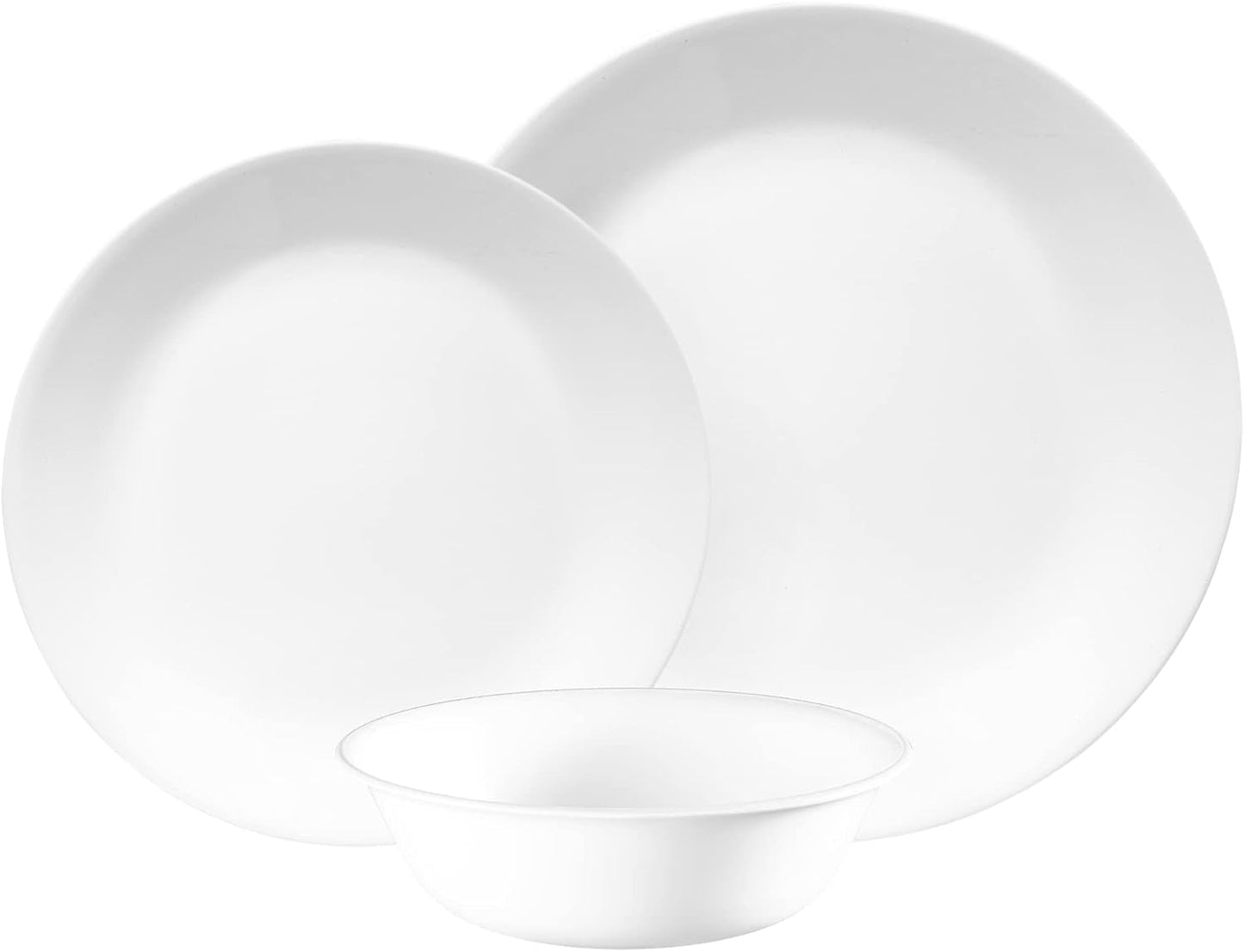 Winter Frost porcelænssæt til 4, 12 stykker, Premium Ultra-Durable Vitrelle™ glasstel, tåler opvaskemaskine, tåler mikroovn og mikroovn, festligt vinterdesign