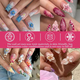 50 Stück 3D Blume Nail Charms Set, Bunte Nageldesign Tilbehør, Nägel Charms Og Nagel Art Charms, Perfekt Für Nailart, Maniküre Dekoration Og DIY Nageldesign