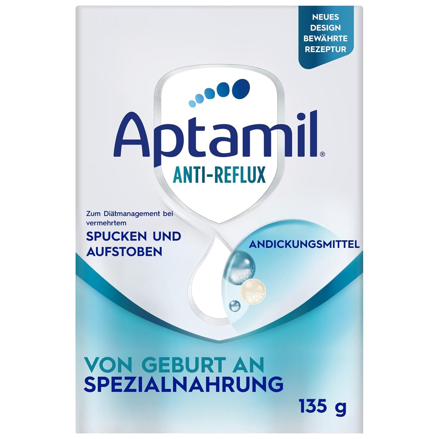 Aptamil Anti-Reflux - Komplet formel fra fødslen Diætstyring Opkastning og opstød Babymad mælkepulver 6 x 135g