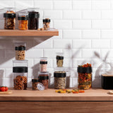 BODUM PRESSO opbevaringsglas, plastik, sorte, 4 x 0,25 l, 3 x 0,6 l, 3 x 1 l, 2 x 2 l Fødevarekasser Naty Shop