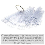 150 Stück Nail Art Tips Ring Stick, Transparent Farbe Karte Platten Nagelleck Display Ring Sticks, Nagel Salon Übungen Display Nail Tips