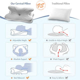 Elegear Memory Foam Pude med kølepudebetræk Nakkesmertepude Sidesovepude Ergonomisk pude Ortopædisk pude til Sidesove Ryg Abdominal 63X 10/14 X36Cm Cervikale ortopædiske puder Naty Shop