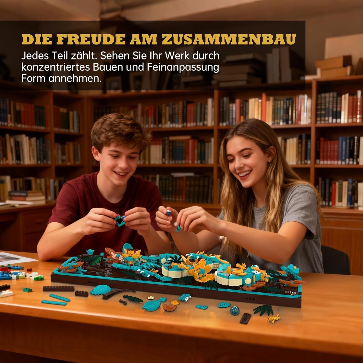 Mytisk drageflisebyggesæt til voksne, 3D Divine Loong Art byggelegetøj med LED-lys og blomster, DIY Dragon Relief Model Kit, kreative gaver og dekorationer (1676 stykker)