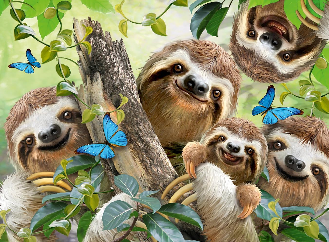Ravensburger Puslespil 12000203 - Sloth Selfie - puslespil 500 brikker til voksne og børn over 10 år, puslespil med dyremotiv Puslespil Naty Shop Classic