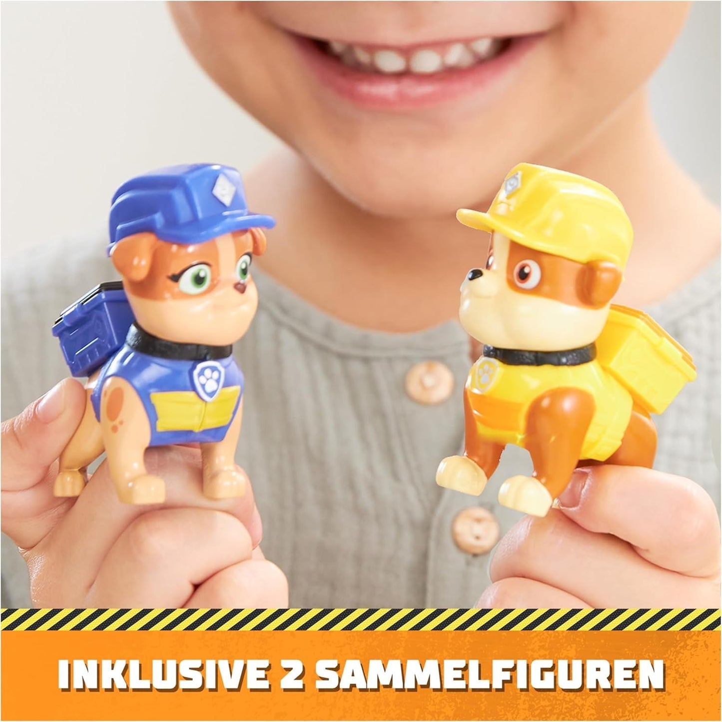 Rubble & Crew - Rubble & Mix figur actionfigurer sæt, 2 byggelegetøj og 85G kinetisk byggesand, legetøj egnet til børn fra 3 år og opefter action figurer Naty Shop
