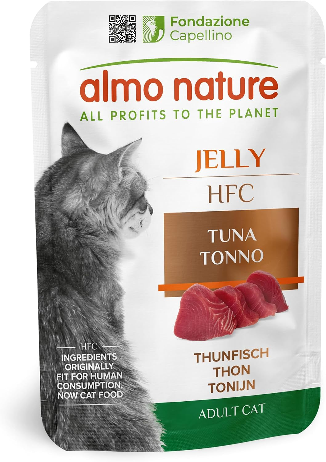 Almo Nature HFC Jelly våd kattefoder - med tun, pakke med 24 (24 x 55 g)