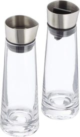 blomus -MACCHIATO- Glassukker- og flødesæt, kapacitet 180ml, låg i rustfrit stål, til te og kaffe, håndværk af høj kvalitet, eksklusivt udseende (H/B/D: 17 x 5,4 x 5,4 cm, Transparent, 63510)