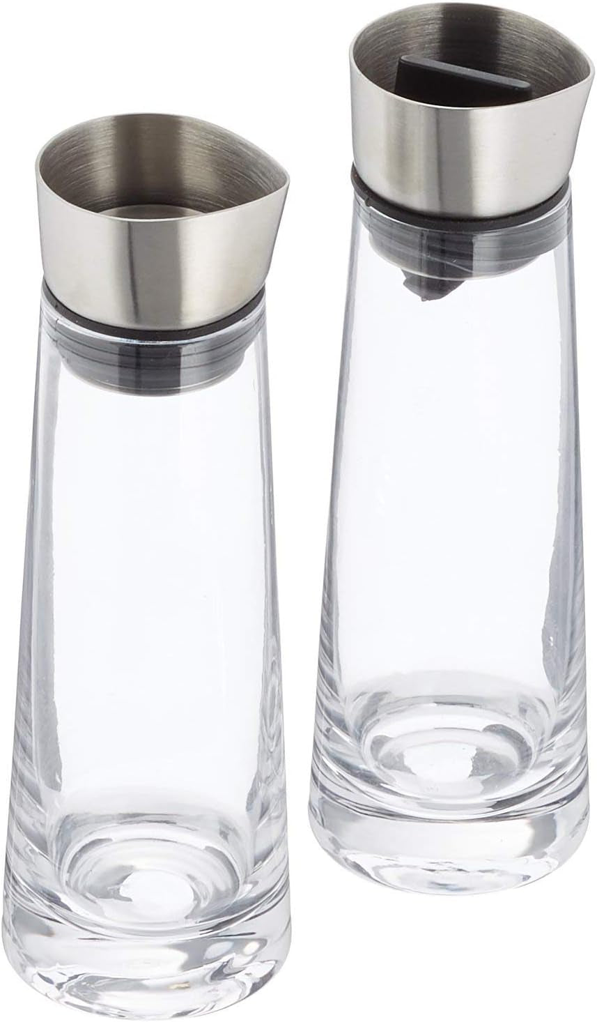 blomus -MACCHIATO- Glassukker- og flødesæt, kapacitet 180ml, låg i rustfrit stål, til te og kaffe, håndværk af høj kvalitet, eksklusivt udseende (H/B/D: 17 x 5,4 x 5,4 cm, Transparent, 63510)