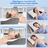 PHYSEN Ortopædisk pude Nakkepude, Nakkestøttepude, Memory Foam Pude, Ergonomisk Nakkesmertepude Sovepude Anti-snorkepude til sider, ryg og mave (62 * 34 * 11 6,5 cm) Cervikale ortopædiske puder Naty Shop