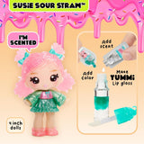 Yummiland Lip Gloss Doll - Susie Sour Straw - Inkluderer DIY Lip Gloss Kit, velegnet til alderen 4+, serie 2