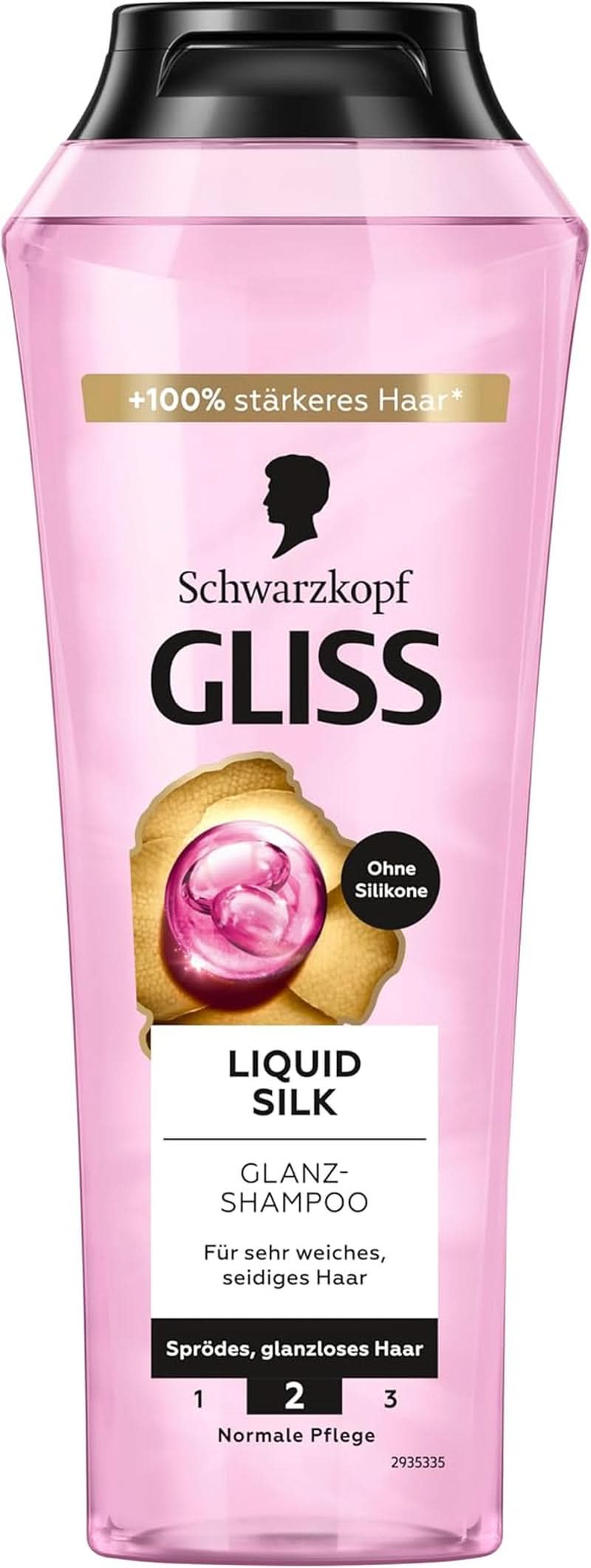 Gliss Shampoo Liquid Silk (250 ml), til skrøbeligt og kedeligt hår Brusebad og bad Naty Shop