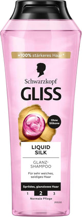 Gliss Shampoo Liquid Silk (250 ml), til skrøbeligt og kedeligt hår Brusebad og bad Naty Shop