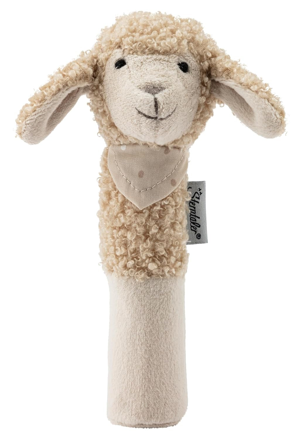 Sterntaler baby squeaker får Flocke - Baby legetøj lavet af bløde stoffer - Baby greb legetøj - Første forsøg på at fange og lege, sand farve Bebe Toys Naty Shop