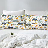 Jungen Cartoon Car Sengetøj Sæt 135X200,Kinder Bau Fahrzeuge Tröster Abdeckung Für Kind Kleinkind Teens,Dinosaurier Bettbezug,Traktor Maschinerie Bagger Bettdecke Abdeckung,Lkw Autos Bettdecke Naty Shop