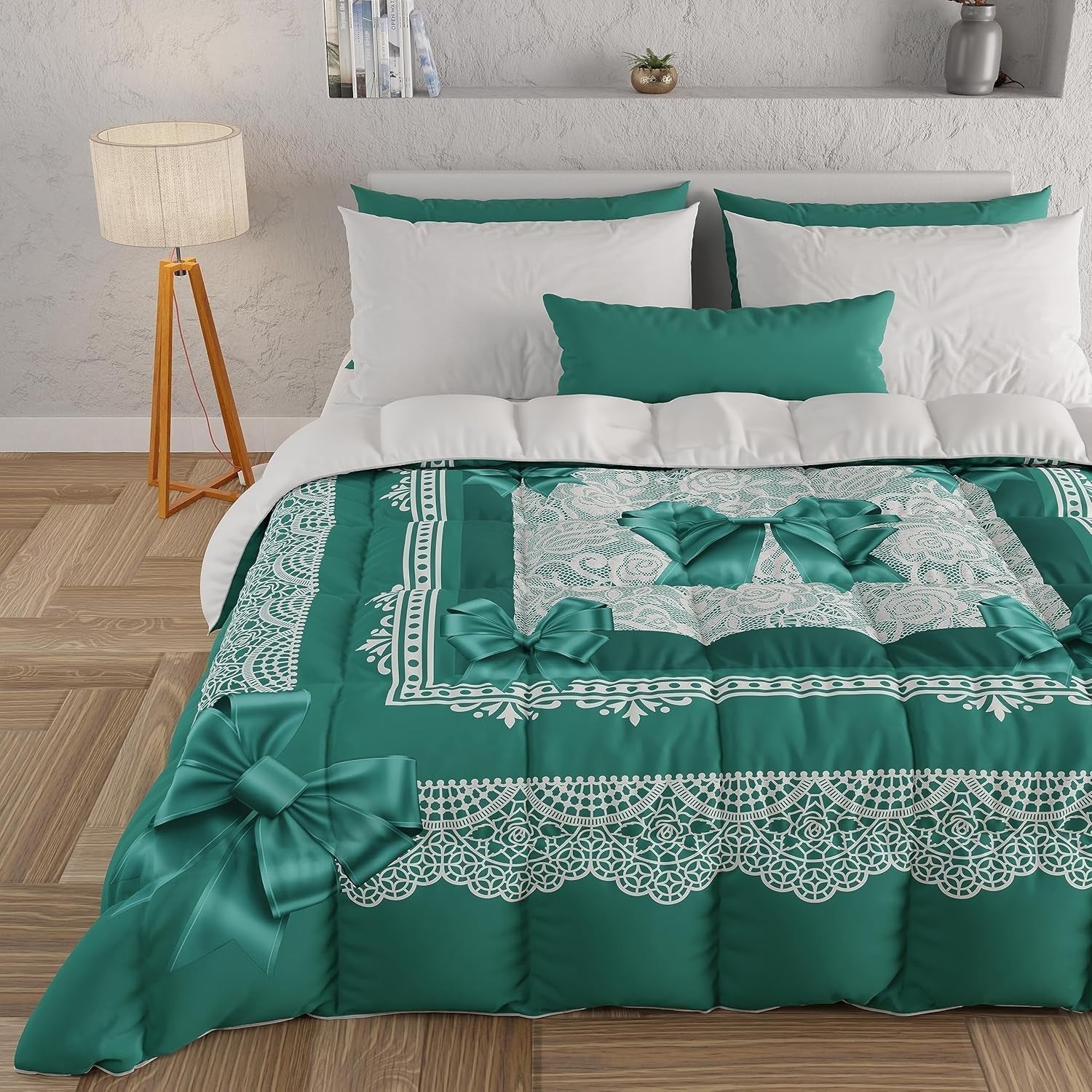 PETTI Artigiani Italiani - Vinterdyne, Vinterdyne, Enkel quilt, Dobbeltsidet, monofarvet og digitalt tryk, 100% hypoallergen mikrofiber, Made in Italy