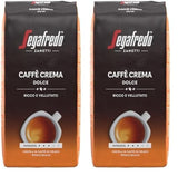 Segafredo Zanetti Caffè Crema Dolce - Hele bønner (1 kg pakke) - Velegnet til Caffè Crema - Lette til mellemristede kaffebønner med en mild og afbalanceret smag (2 pakke)