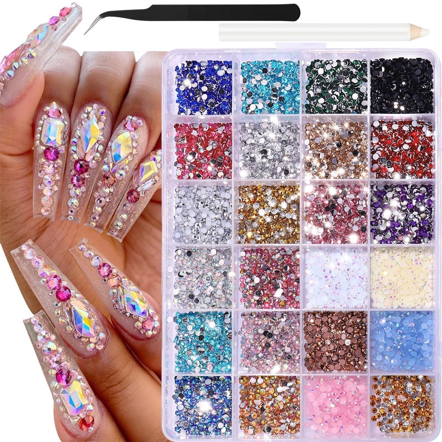 GZMAYUEN 920 stk Guld Sølv Flatback Perlen Für Nägel, Halbrunde Weiße Beige Nail Perlen, Kleine Halbrunde Flatback Perlen Für DIY Nail Art Decor