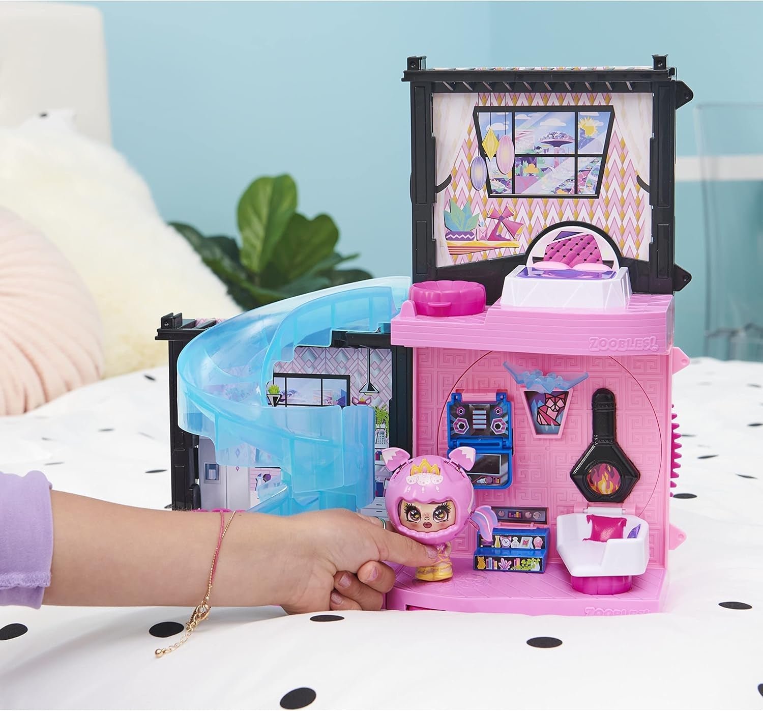 Zoobles Magic Mansion Transformerbart 6-værelses drømmehus, rutsjebane og tilbehør