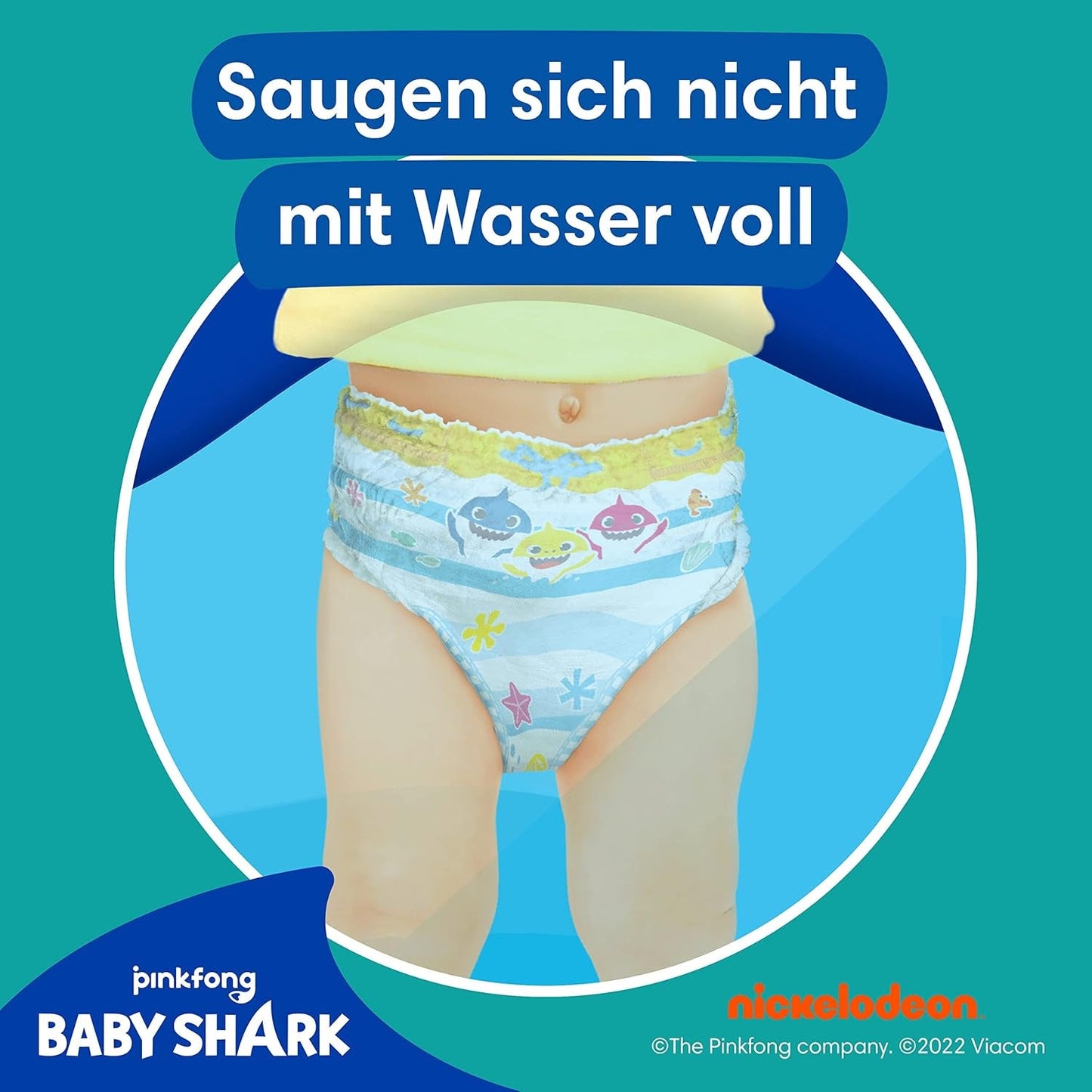 Pampers Splashers Baby Shark Limited Edition engangsbadebleer 4-5, 11, 9 kg-15 kg, for sikker beskyttelse i vandet