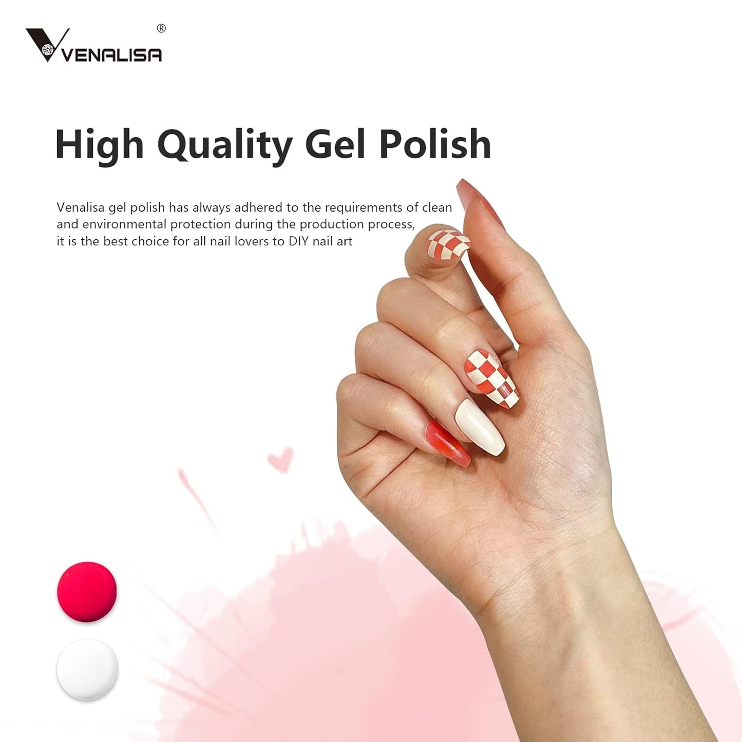 VENALISA Coral Orange UV Neglelak 15ml Gel Neglelak Til UV Neglelampe Transparent Coral Orange Gel Neglelak Modeller til DIY Negle Design