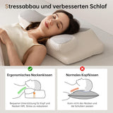 Homyrium Ergonomisk nakkepude Ortopædisk pude Memory Foam Nakkestøttepude Antisnorkepude Sidesovepude Ryg Mavepude Grå Cervikal Ortopædiske Puder Naty Shop