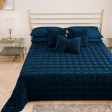 PETTI Artigiani Italiani - Enkeltsengsbetræk, dobbeltsidet betræk, springbetræk, midnatsblå, hvid, 100% Made in Italy Dyner og dyner Naty Shop Blue Una Piazza E Mezza