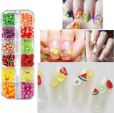 4 Sæt Nagel Obst Scheiben, Basicon Niedliche Obst Polymer Scheiben Obst Scheibe Nail Nagel 3D Obstscheibe Nail Art Slice Für DIY Liefert Maniküre Dekoration Schleim Zubehör Nageldekorationen, 4 Stile