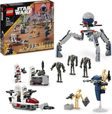 LEGO Star Wars 75372 Clone Trooper & Battle Droid Battle Pack, inkl. 4 minifigurer, 5 droider og speeder motorcykel med skydespil - Byggelegetøj til drenge og piger på 7+ Byggesæt Besuche den LEGO-Store Battle pack