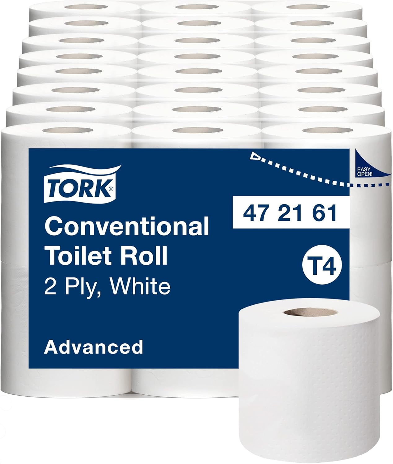 Toiletpapir Tork Small Roll White T4, Advanced, 2-lags, 48 ​​× 200 ark, 472161