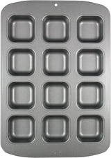 CSB106 Quadratische Antihaftbeschichtete Backform Mit 12 Minilöchern Aus Karbonstahl, Edelstahl, Sølv, 37,3 X 26,1 X 3,1 Cm Forme og bakker til bagning Naty Shop
