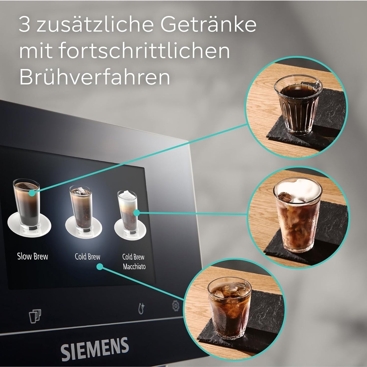 Automatisk espressomaskine Siemens EQ700 classic TP715D01, app-kontrol, koldbryggning, intuitiv touch-display, op til 10 individuelle kaffekreationer som favoritter, automatisk damprensning, 1500 W, sølvgrå