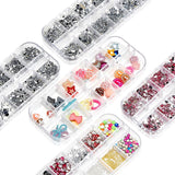 10 æsker til negle-rhinestones-sæt, multifunktionelt tilbehør med 1 pincet, dekorative diamanter, krystaller, perler, ædelstene, farverige, blandede, hesteøjne, metalliske sten, til DIY-neglekunstdekorationer