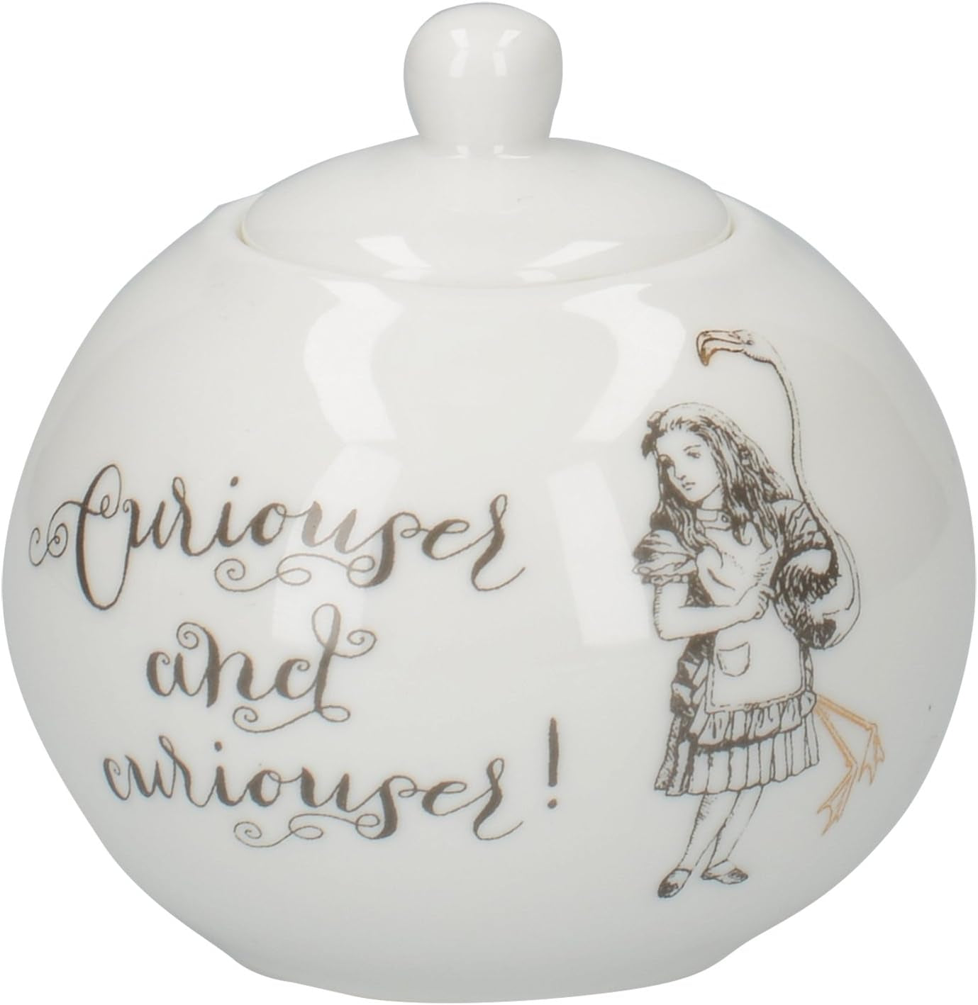Alice i Eventyrland Fin porcelæn tekande og mælkekande, porcelæns skål og mælkekande i en luksusgaveæske