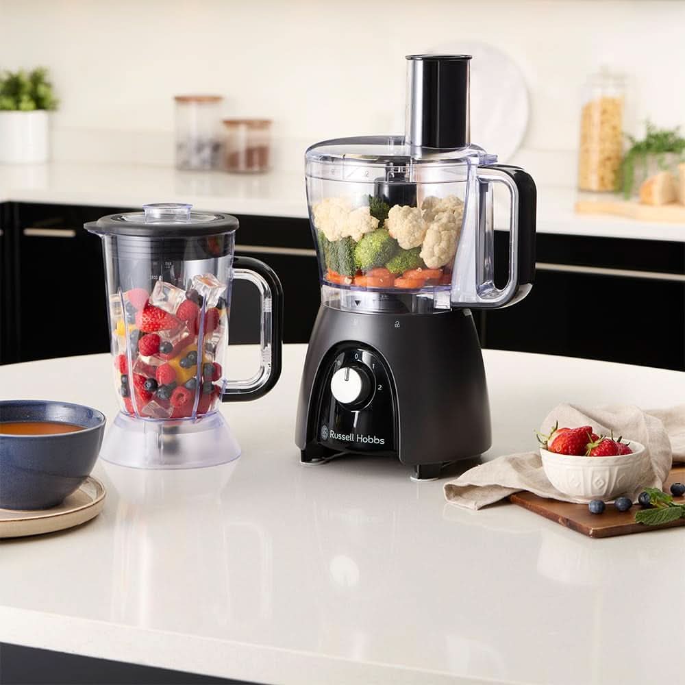 Russell Hobbs foodprocessor [blender/grøntsagshakker/bordblender/hakker/blender] foodprocessor (æltning, blanding og udskæring), mat trækul Køkken Naty Shop