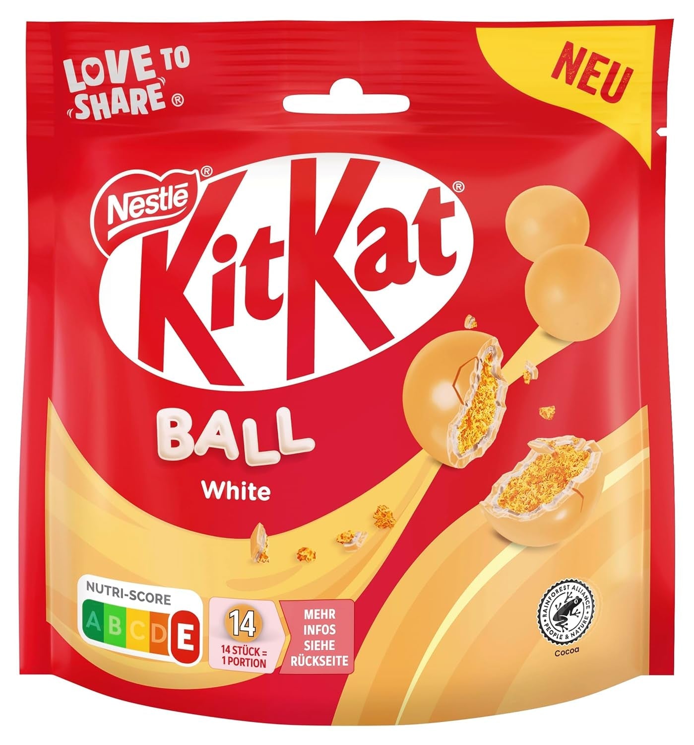 Pakke Nestlé-kugler med mælk, hvid, karamelløve (3 x 130 g)