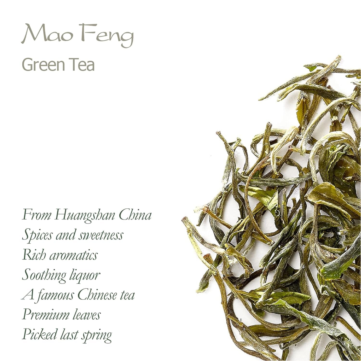 Mao Feng Huangshan Grøn te - Berømt kinesisk te fra Huang Shang - Maofeng Yellow Mountains Grøn te Blade Kina Mao Feng te Økologisk Grøn te Kinesisk Grøn te Grøn te