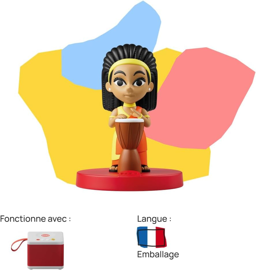 Lydfigur - afrikansk musik: lydkarakter for historiefortællere, inkl. 1x lydfigur, brugsanvisning, egnet til Little Kid, Kid, mål: 5x5x6,5 cm Baby Toys Naty Shop