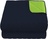 Elegant quilt til dobbeltseng 260 X 270 Cm Mørkeblå/Æblegrøn Senge og dyner Besuche den italiensk sengelinned-Store