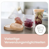 Modermælksbeholdere NIP First Moments 150 ml, 4 stk.: stabelbare og lækagesikre Tilbehør Mad og amning Bebe Naty Shop