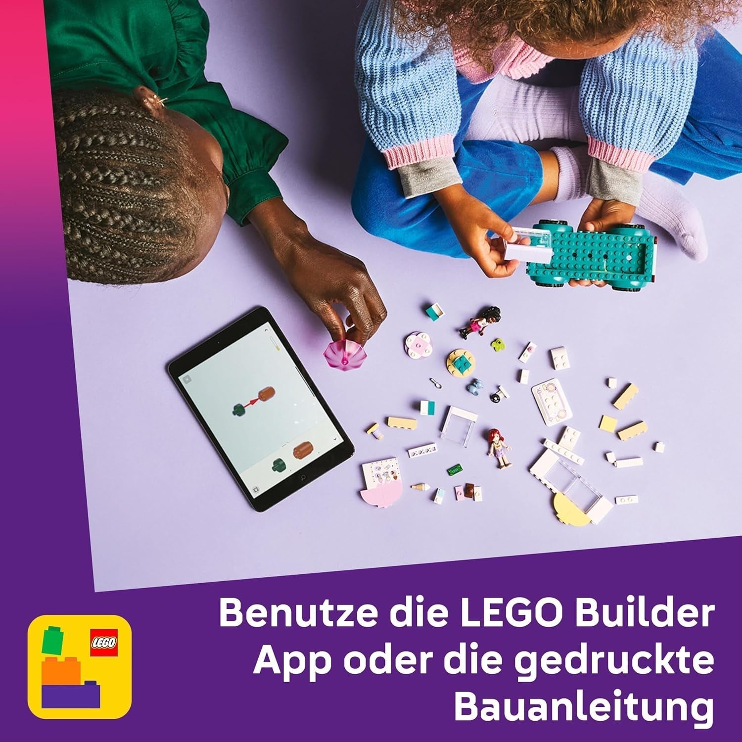 LEGO Friends Heartlake City isvogn Lad som om Legesæt 2 figurer og en kanin Byggesæt 4 år gamle piger Legetøjsfigur Minifigur Byggelegetøj 42644 Byggesæt Besuche den LEGO-Store