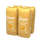 Caffe Crema E Aroma Kaffeebohnen 2kg (4x500g), Barista Kaffee schokoladig und säurearm, Espressobohnen kräftig, Bohnenkaffee mit Arabica und Robusta, fin Crema, ideel til Milchkaffee