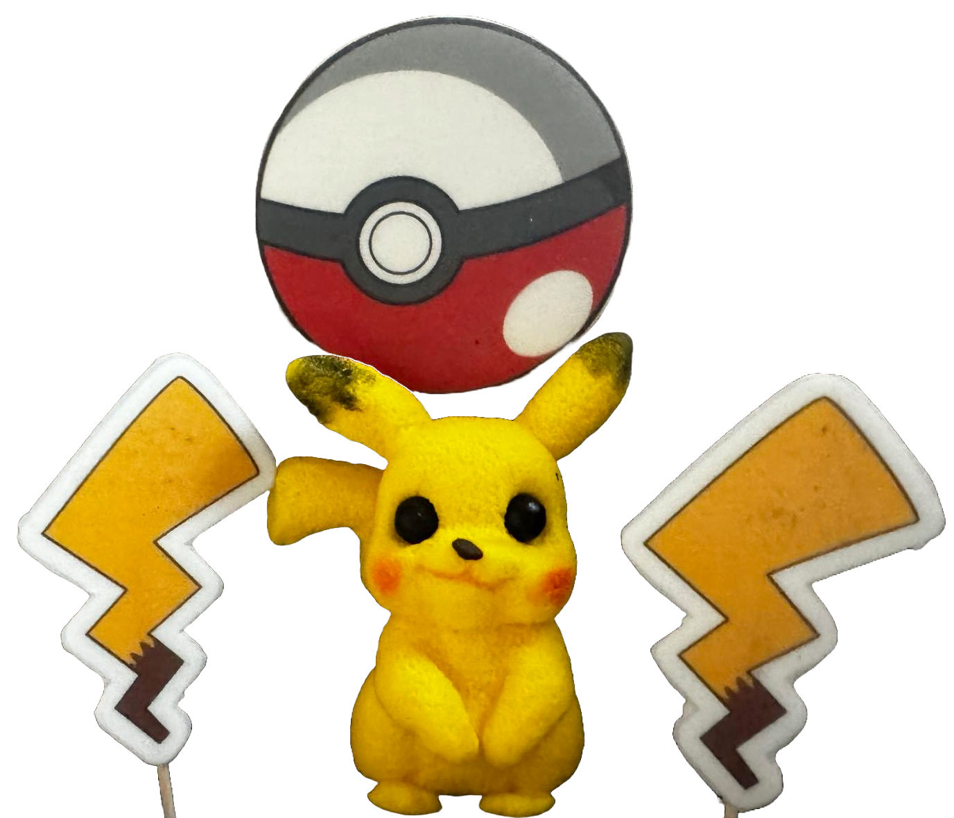 Sæt med 4 spiselige sukkerpasta-dekorationer, Pikachu Sugar Paste Decorations Naty Shop