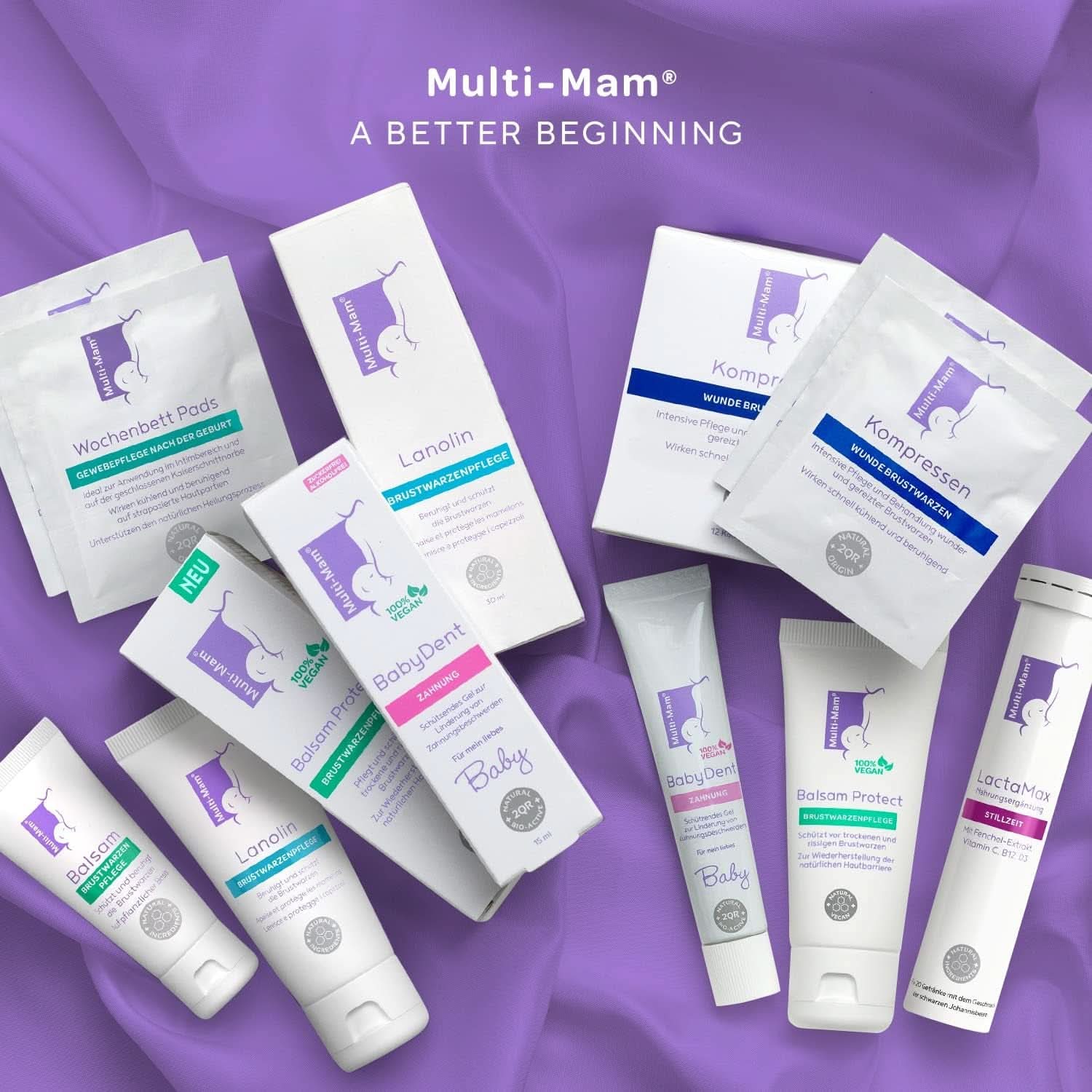 Multi-Mam Balsam Protect Beruhigt Und Schützt Trockene Und Rissige Brustwarzen While Und Vor Der Stillzeit, Brustwarzencreme Stillen, 30 Ml Tubetilbehør Mad og Amning Bebe Naty Shop