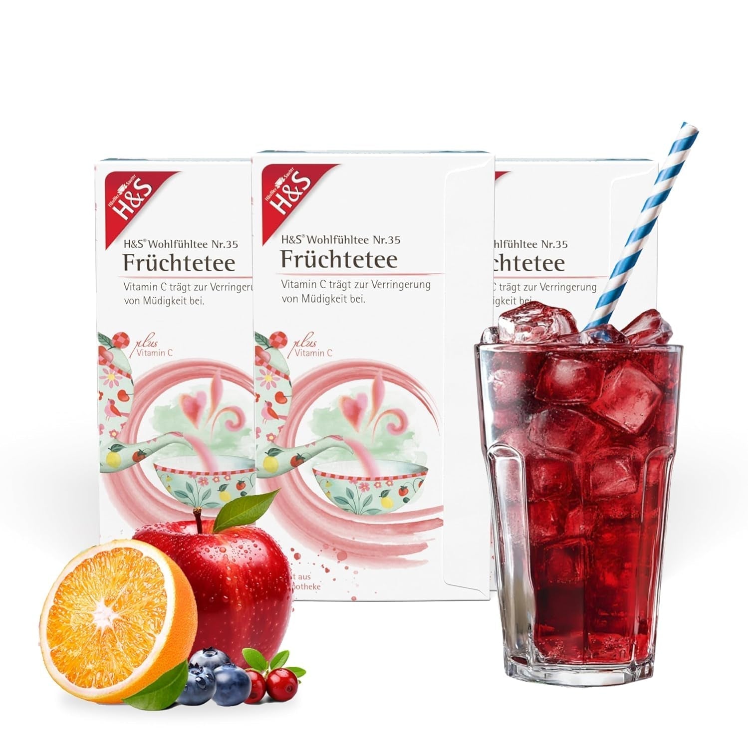 H&S C-vitamin frugtte: smagfuld og forfriskende frugtteblanding, 20 x 2,7 g
