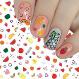 12 Blatt Nagelsticker Süß Kinder Nagelaufkleber Selbstklebend Weihnachtsblumen Blätter Tiere Pflanzen Früchte Nail Art Sticker Dekoration Nageldesign Zubehör