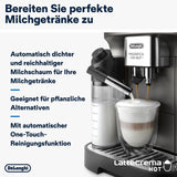 De'Longhi Magnifica Evo Next - Perfetto fuldautomatisk espressor med LatteCrema mælkeskummer, 13 One-Touch-drikke, kaffe- og cappuccinomaskine, farveberøringsskærm, Titanium (ECAM312.80.TB)