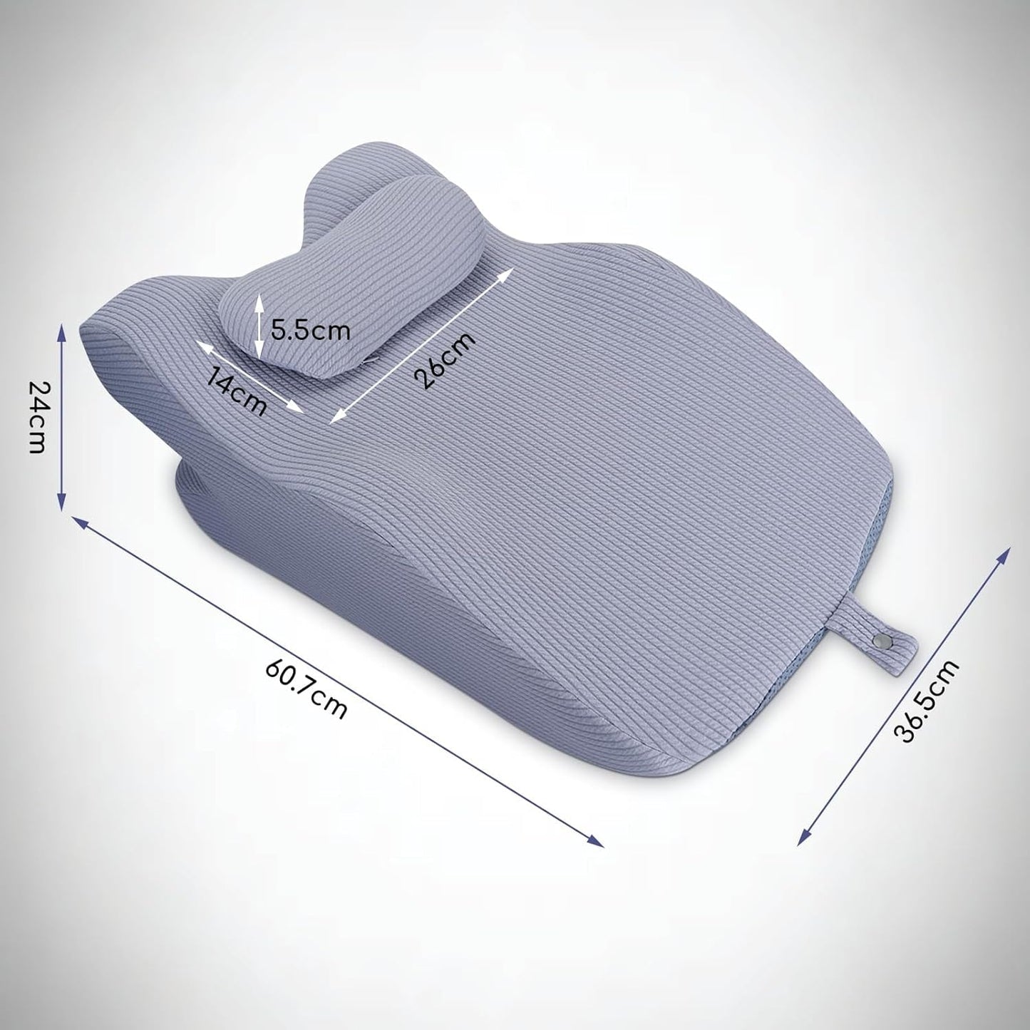 Læsepude til seng og sofa, Fjerpude, Memory Foam Sengepude, Sidesovepude, Ergonomisk rygstøttepude til at læse og se tv