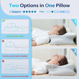 HOMCA Nakkepudepude, Memory Foam Ergonomisk pude 3D-kølepudebetræk til liggende, side- eller liggende stilling, 62 X 41 X 9,5/12,5 cm Cervikale ortopædiske puder Naty Shop